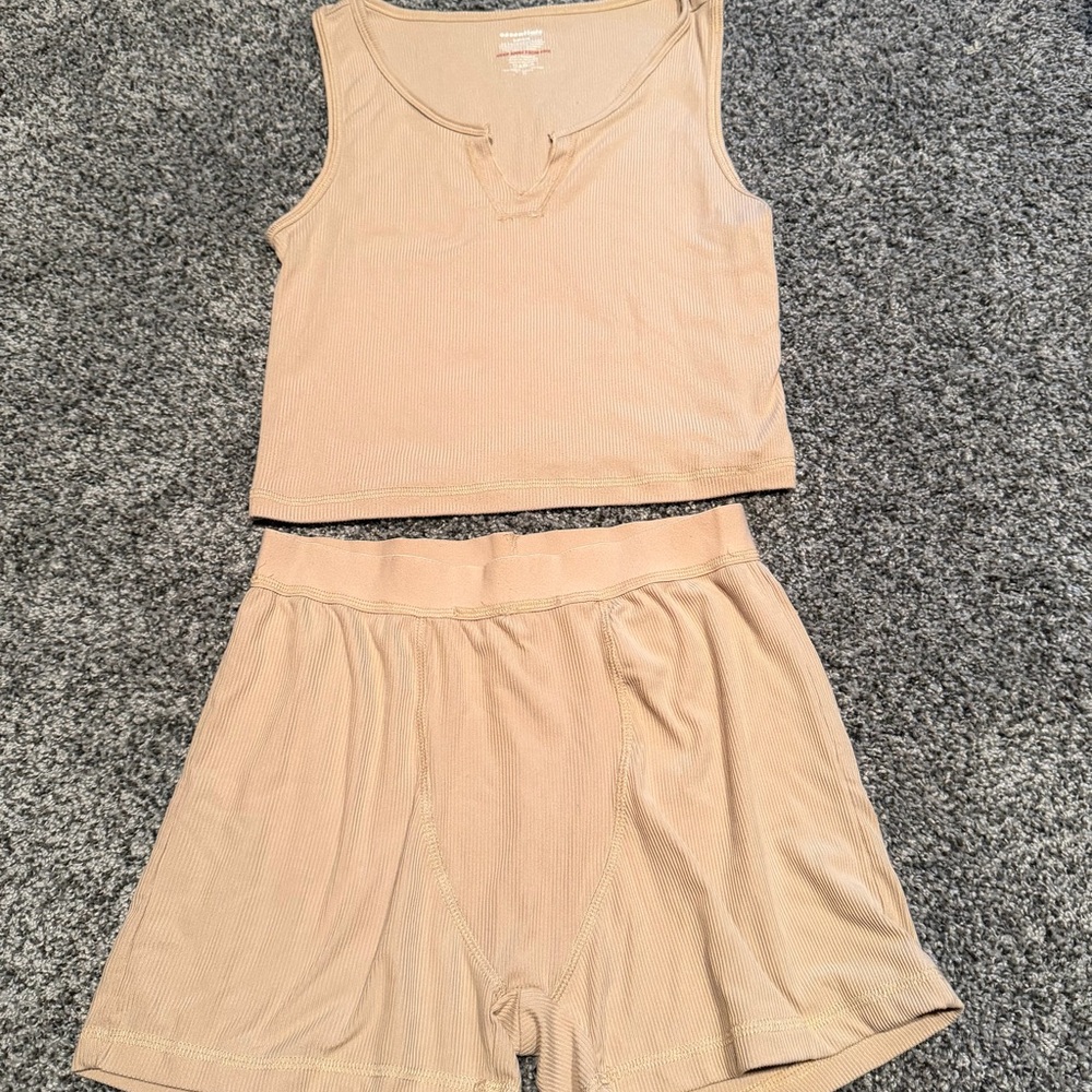 Women's Tan Sleepwear Set